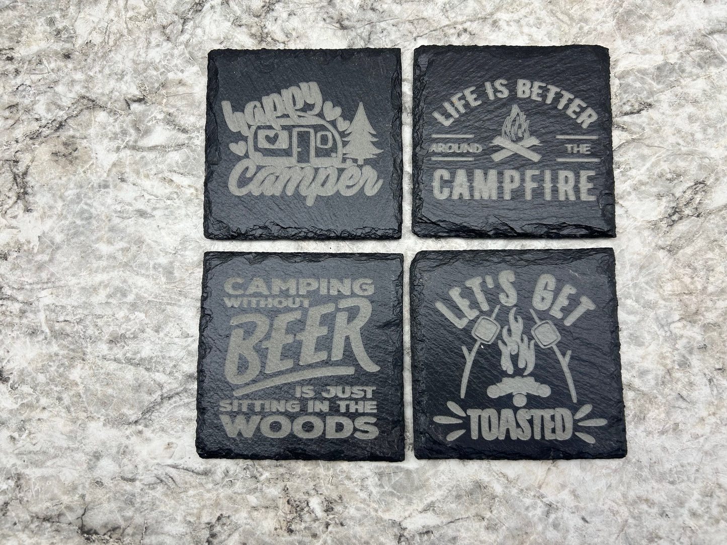 slate coaster for camping