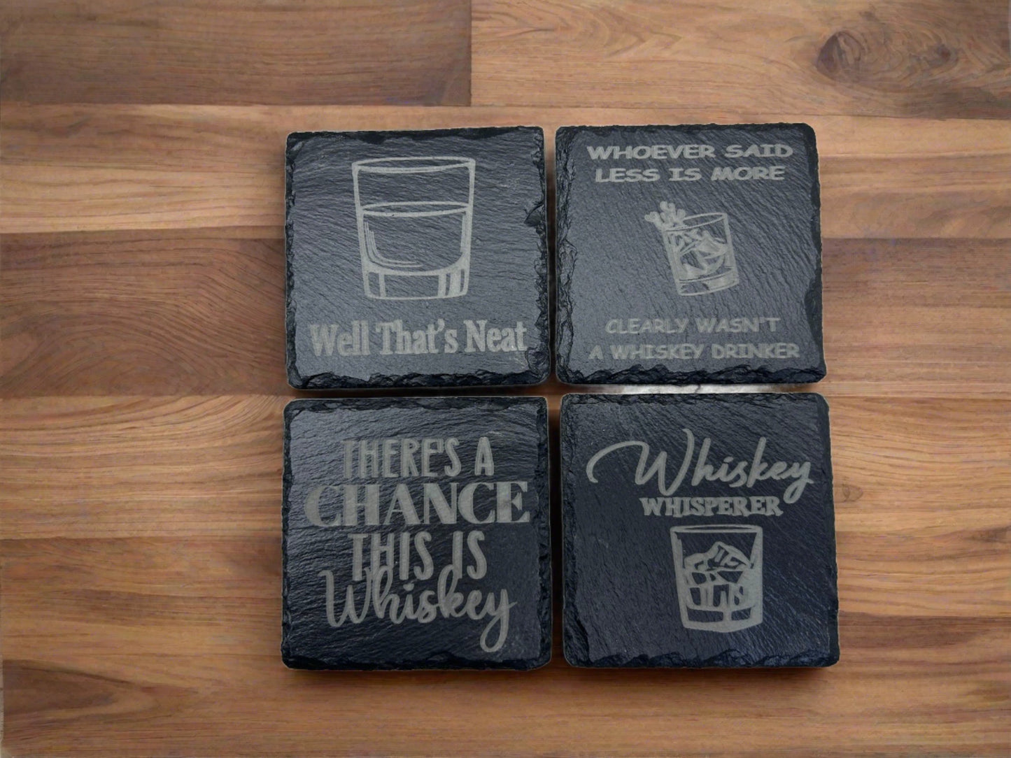 Whiskey slate coasters