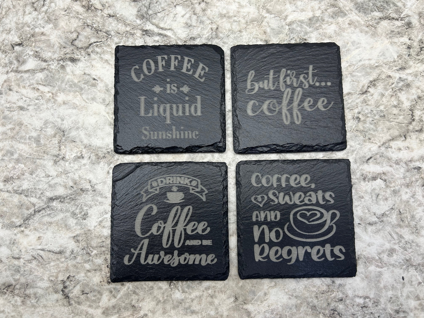 I love my coffee slate coasters