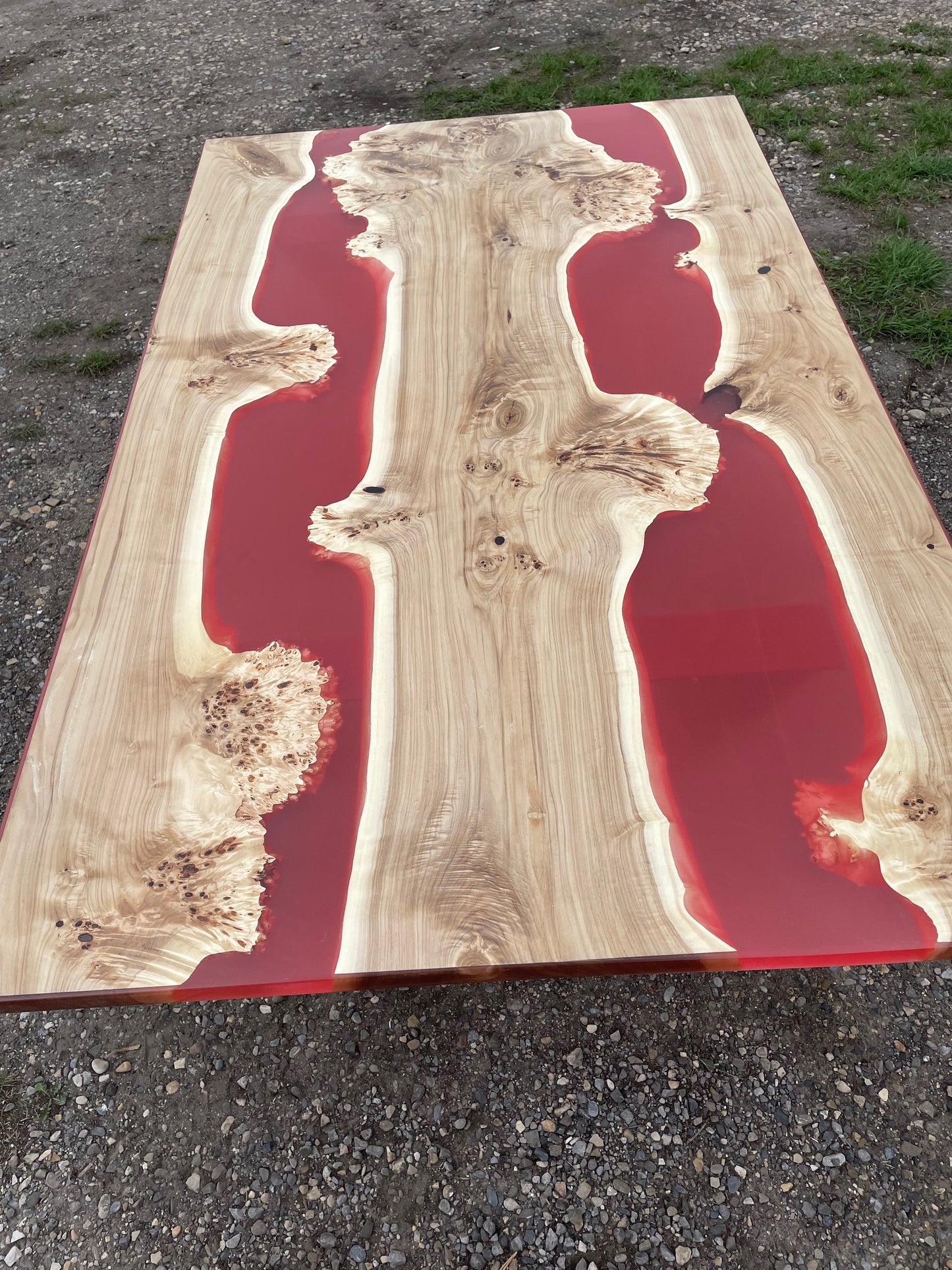 Cottonwood And Red Epoxy River Dining Table