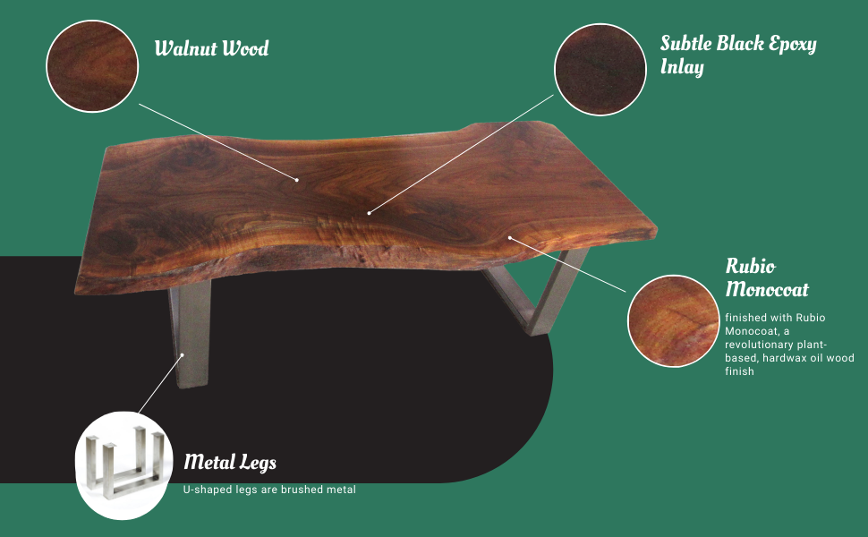 Live Edge Walnut Coffee Table Specification